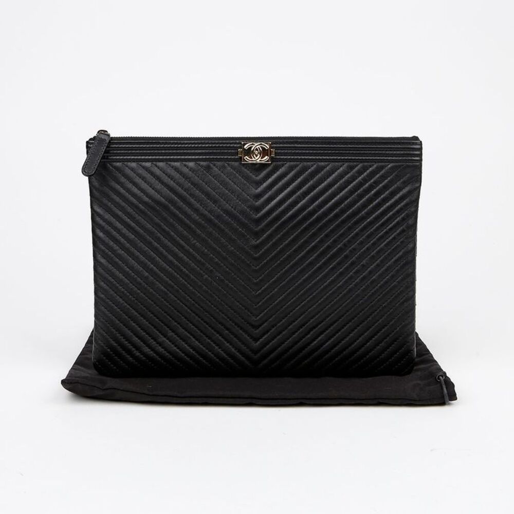 Chevron Boy Medium Clutch